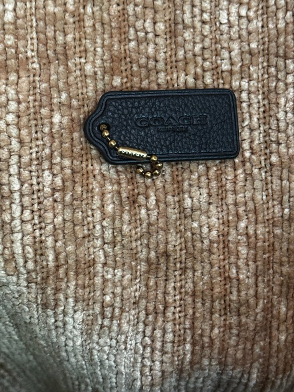 COACH BLACK PEBBLE LEATHER HANG TAG w/ GOLD CHAIN NWOTs - Picture 14 of 14